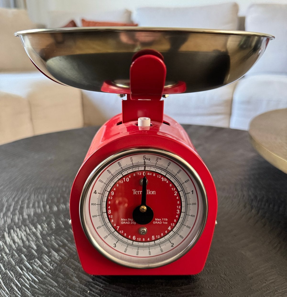 Terraillon Keukenweegschaal Vintage Rood - Max 5 kg, Ophalen, Overige typen, Zo goed als nieuw, Metaal