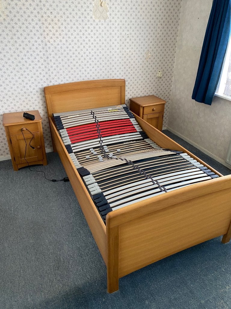 Bed senioren, Ophalen, Eenpersoons, Bruin, 200 cm