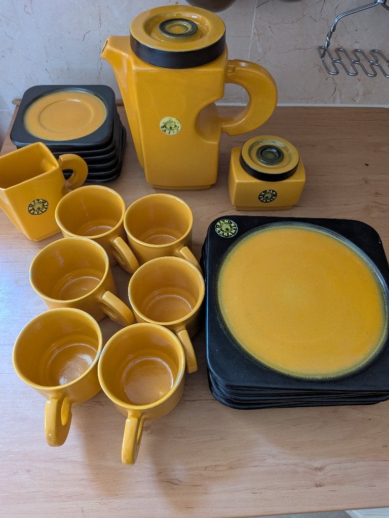 servies vintage   W Goebel&Co Pan Keramik  6 delig, Overige merken, Keramiek, Vintage, Ophalen of Verzenden