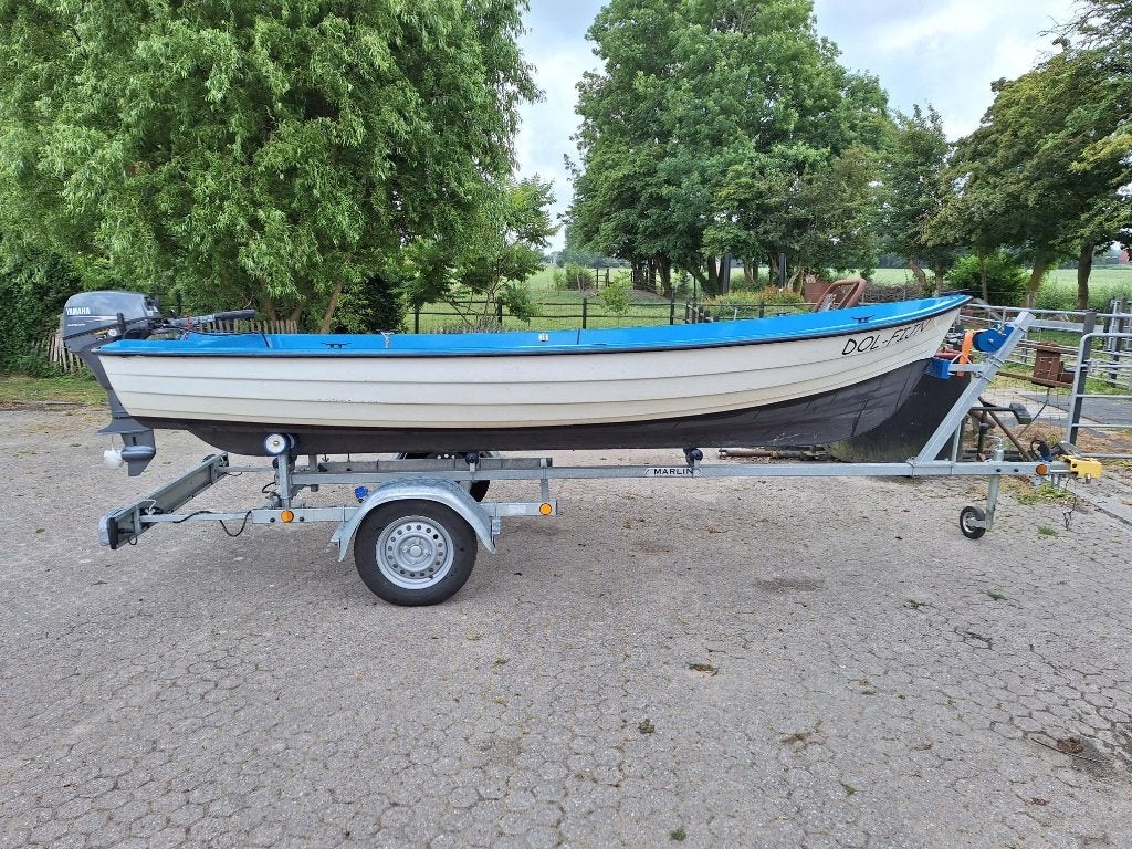Motorboot met luchtkamers, 8 pk, Gebruikt, 4 m, Buitenboordmotor