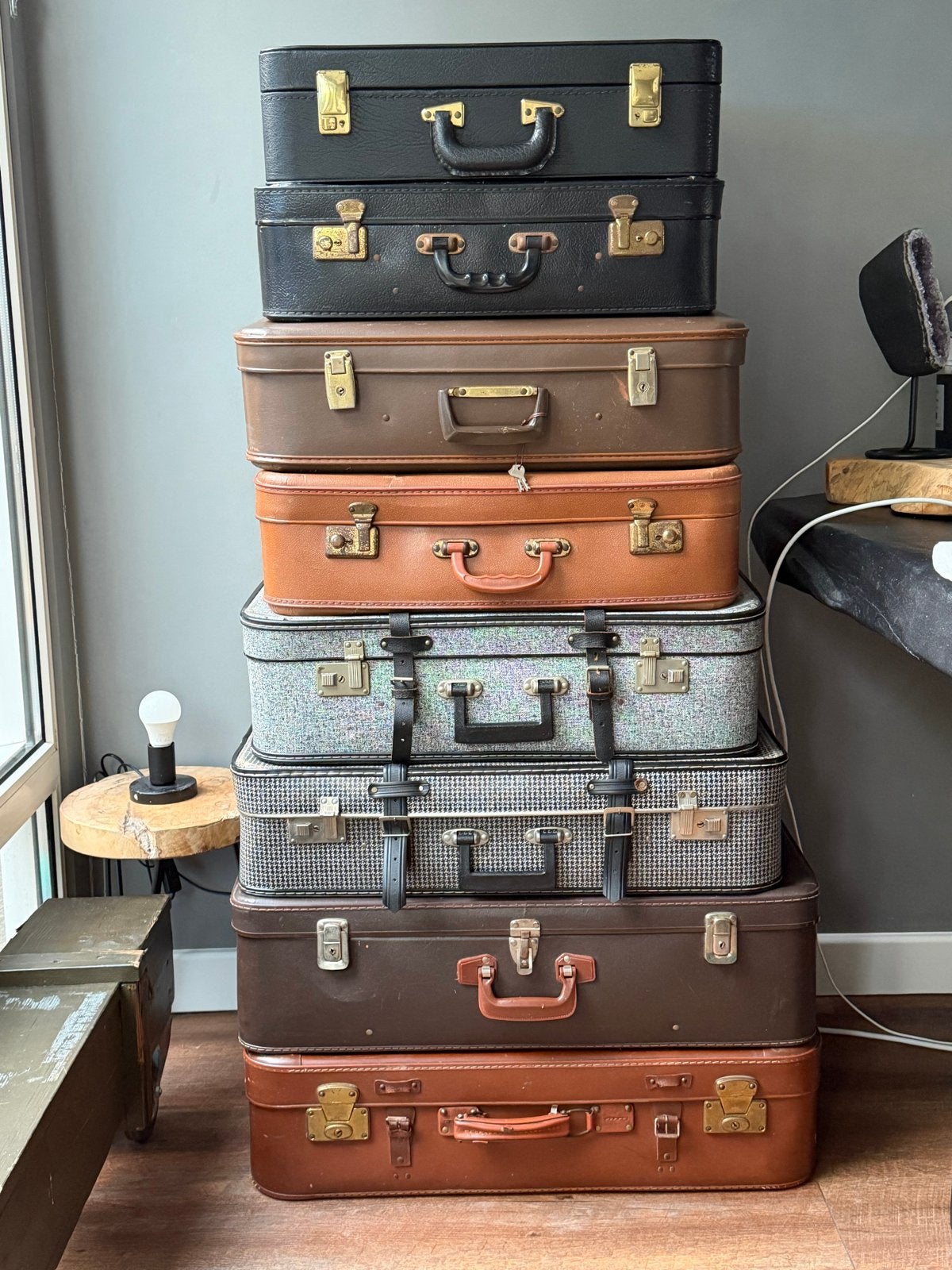Set Vintage koffer Koffers 8 stuks, Sieraden, Tassen en Uiterlijk, Ophalen, Overige materialen, Gebruikt, Slot