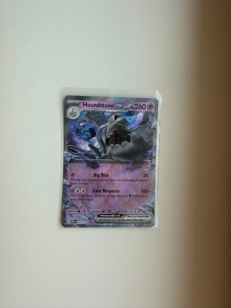 Houndstone EX 102 Obsidian Flames, Ophalen of Verzenden, Nieuw, Losse kaart, Foil