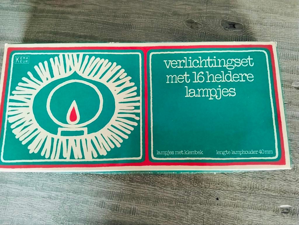 Vintage kerstverlichting snoer kaarslamp, Diversen, Kerst, Ophalen of Verzenden, Gebruikt