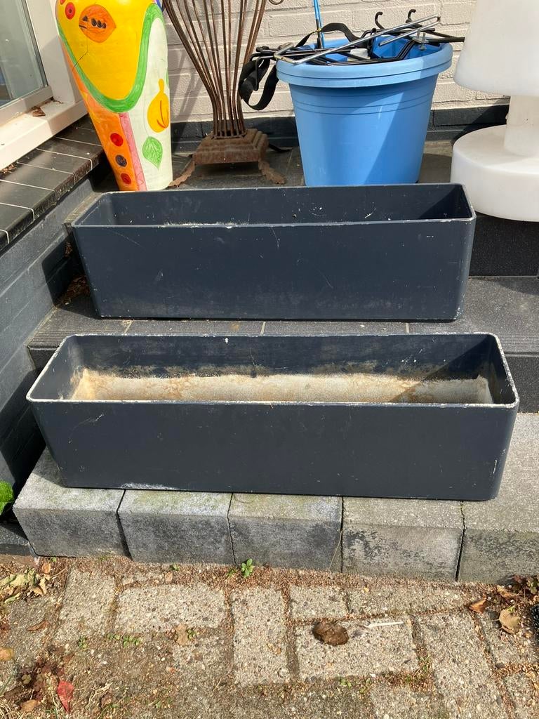 2 polyester plantenbakken 80 cm lang, Ophalen, Zo goed als nieuw, Overige materialen