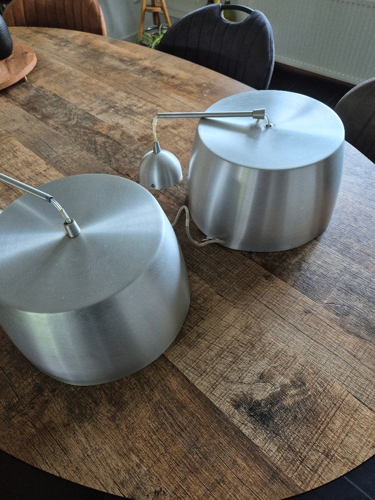 Lampenkappen rvs, Huis en Inrichting, Rond, 25 cm, Zo goed als nieuw, Zilver