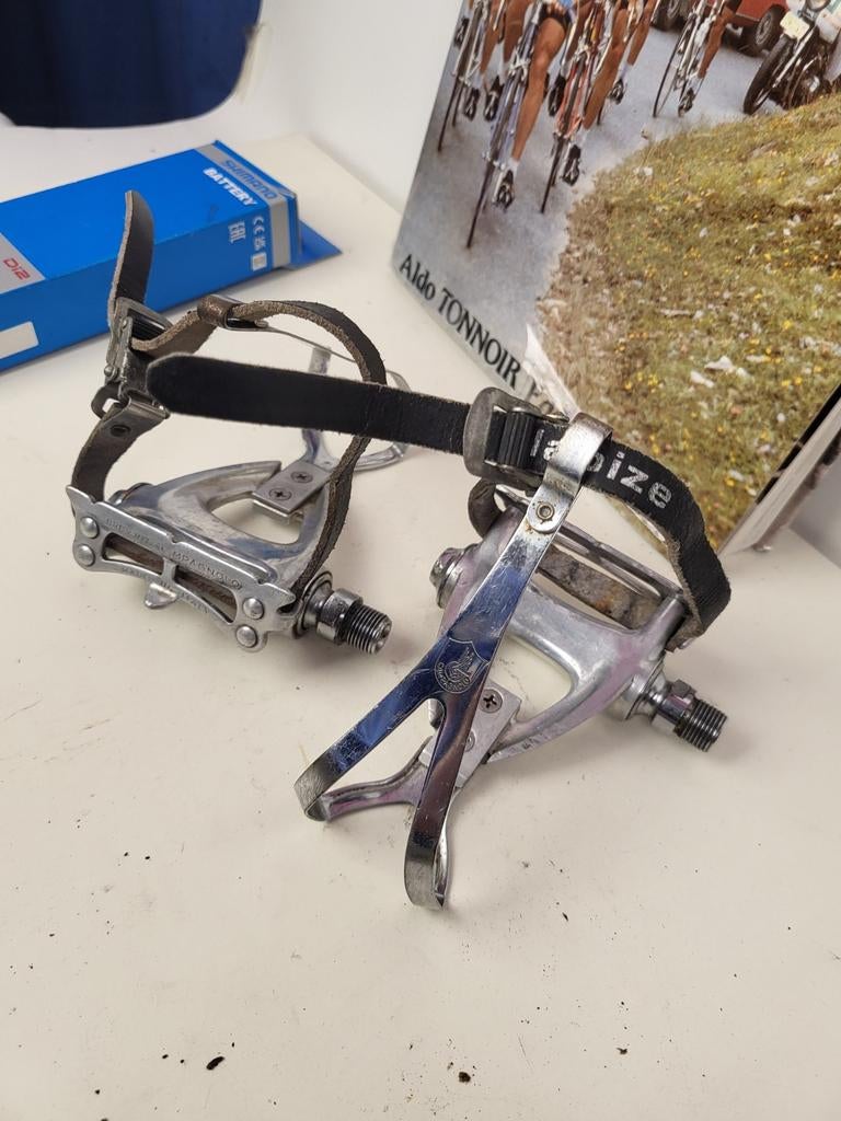 Campagnolo Chorus toeclips pedalen, Crankstel of Pedalen, Gebruikt, Campagnolo, Ophalen of Verzenden