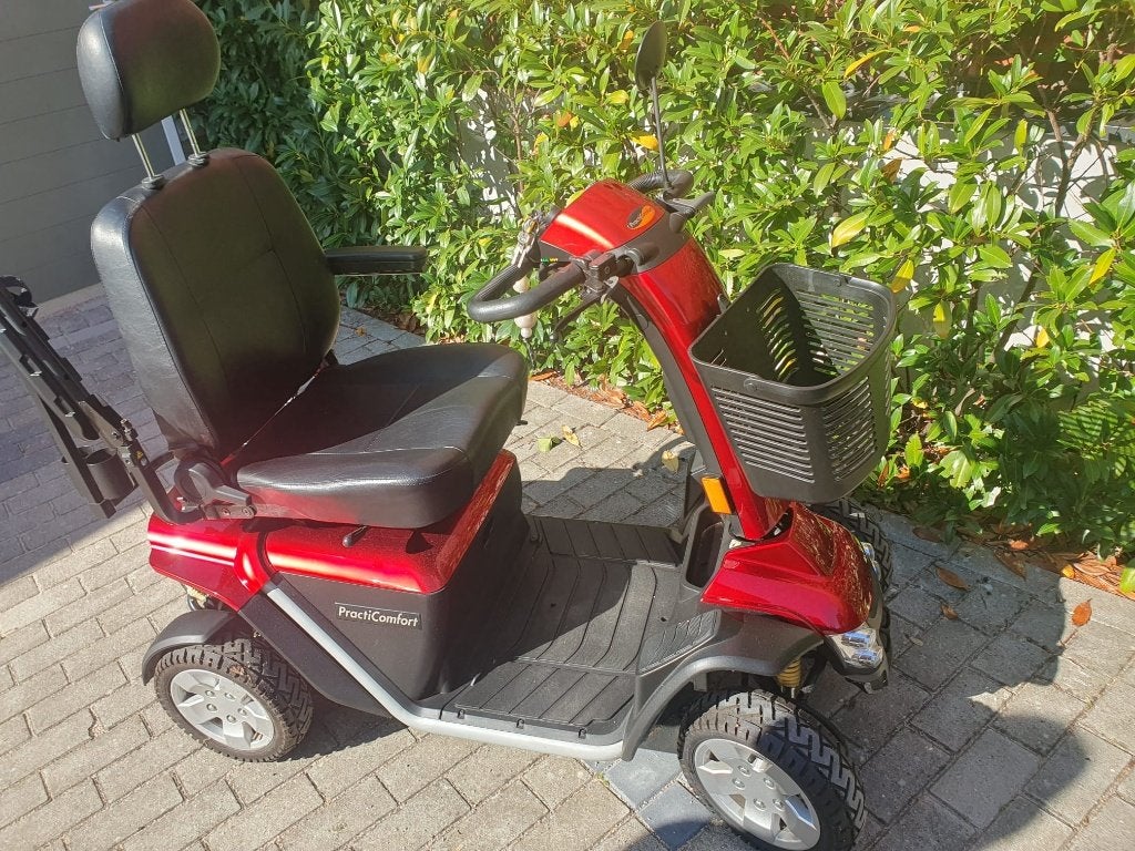 Scootmobiel met 4 wielen PractiComfort 25 Rood, Ophalen, 36 t/m 45 km, 11 t/m 15 km/u, Gebruikt