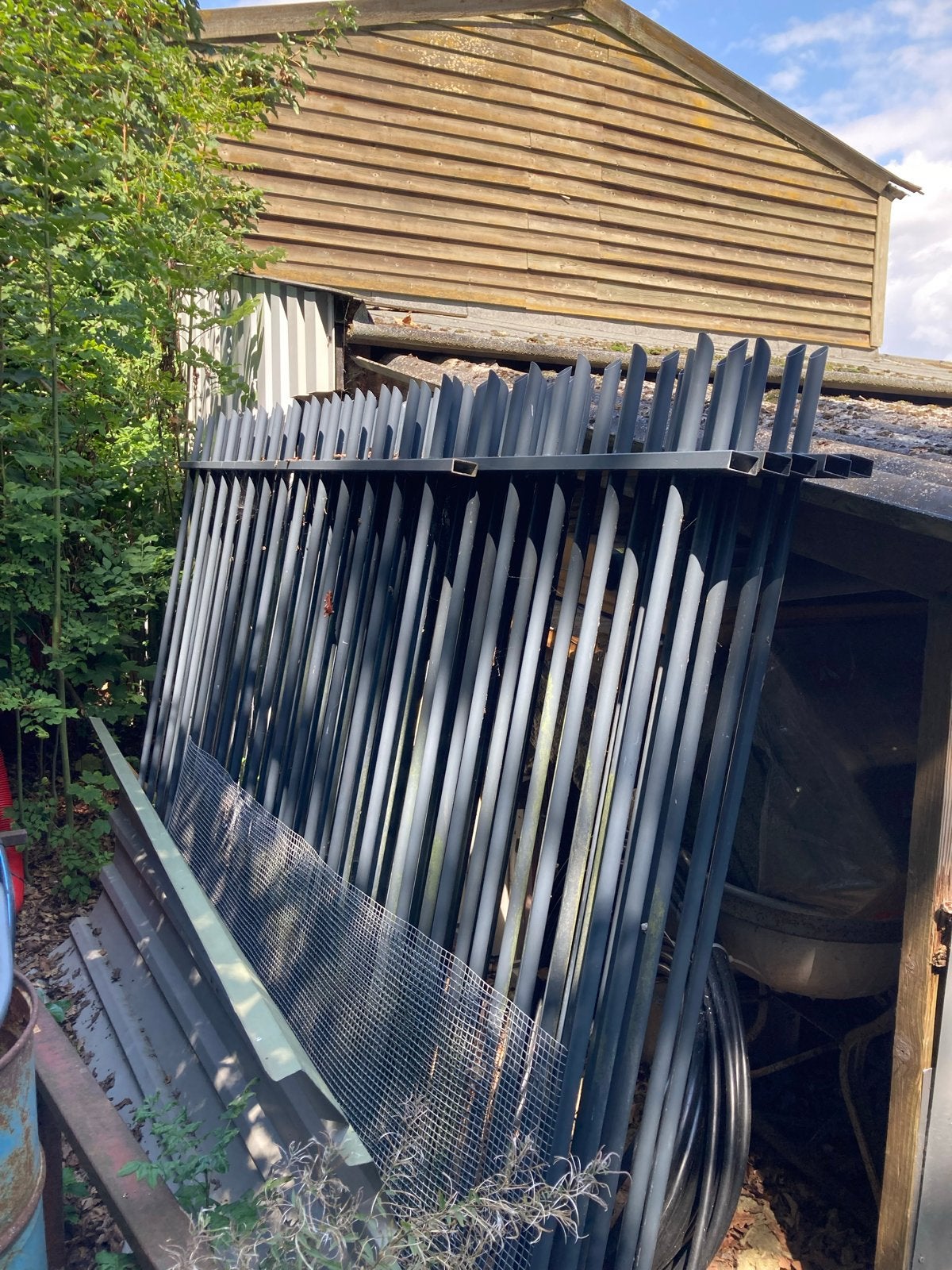 Robuust hekwerk - diverse maten, zonder palen, Tuin en Terras, Ophalen, Gebruikt, IJzer, Spijlenhekwerk