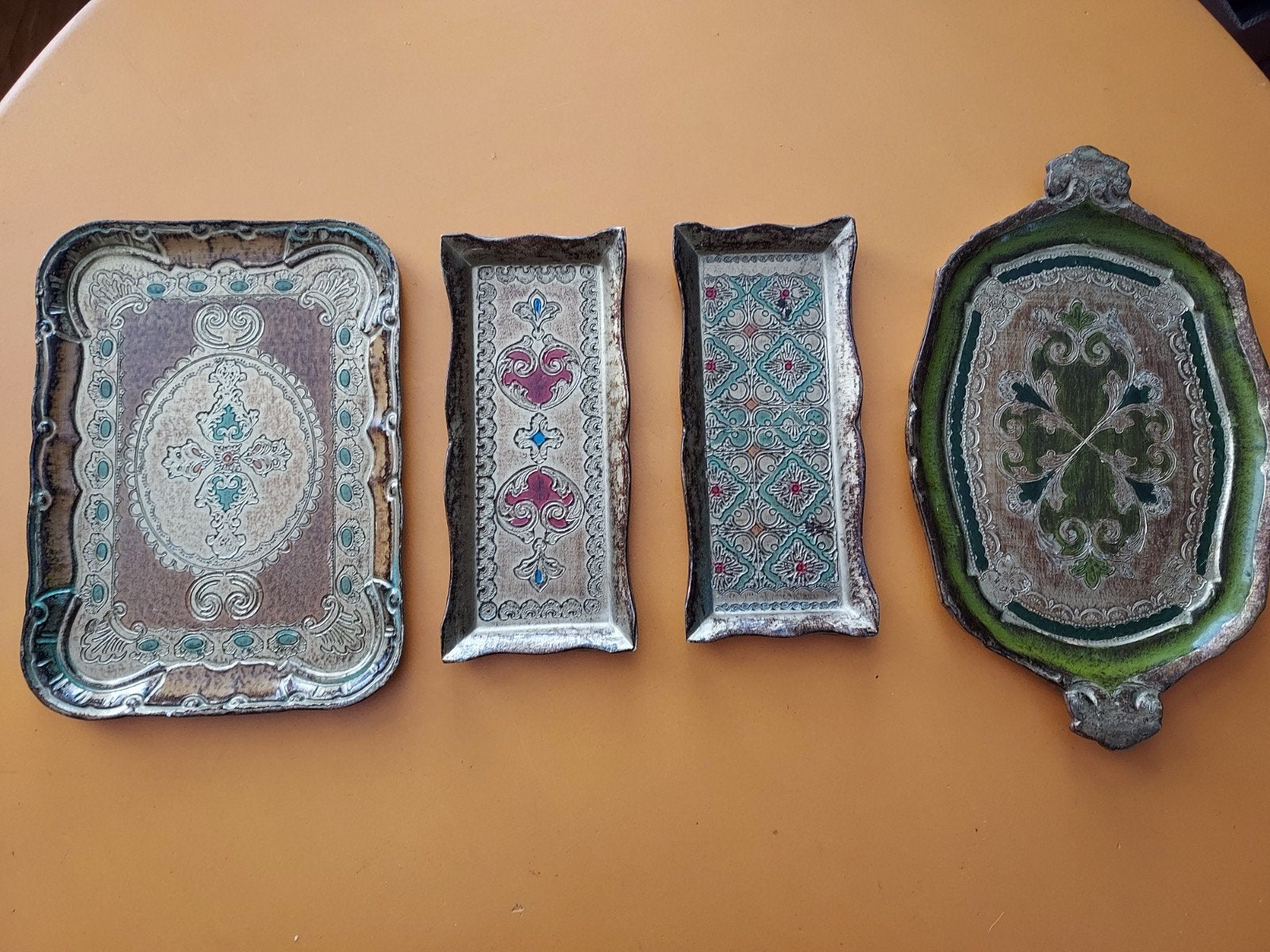 Set van 3 Venetiaanse Dienbladen - Made in Italy, Florence, Ophalen of Verzenden