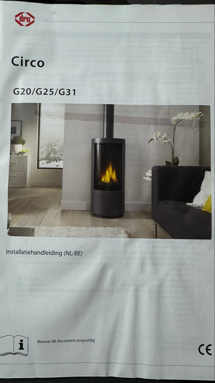 DRU Circo Gashaard - Zo goed als nieuw, Huis en Inrichting, Ophalen, Zo goed als nieuw, Vrijstaande haard, Gashaard
