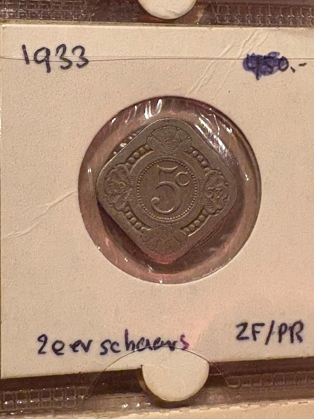 Zeldzame 5 cent munt uit 1933, Nederlands Koninkrijk, Postzegels en Munten, Munten | Nederland, Ophalen of Verzenden, Koningin Wilhelmina