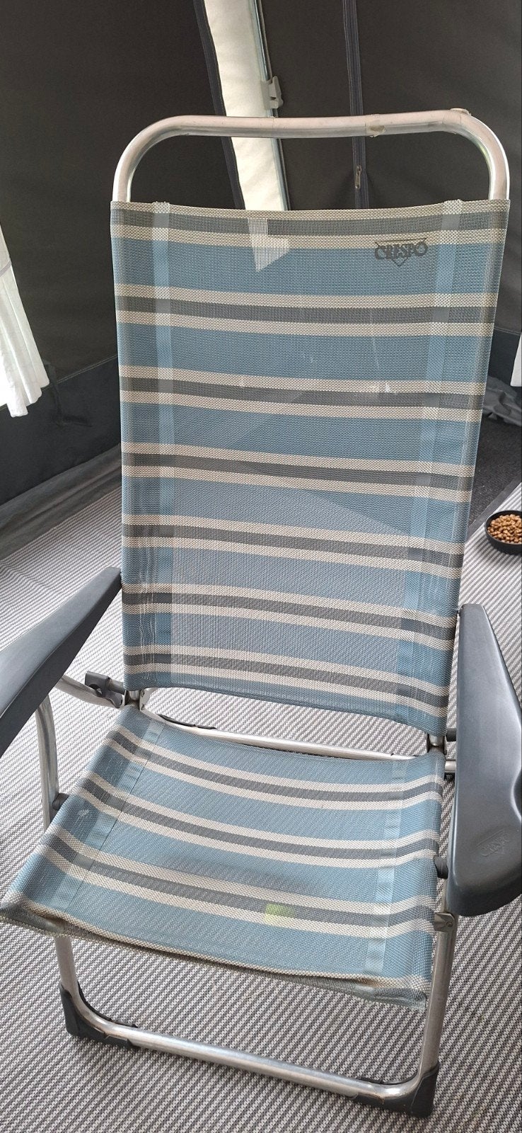 Crespo stoelen 4 stuks en 1 voetenbankje, Ophalen, Gebruikt, Campingstoel