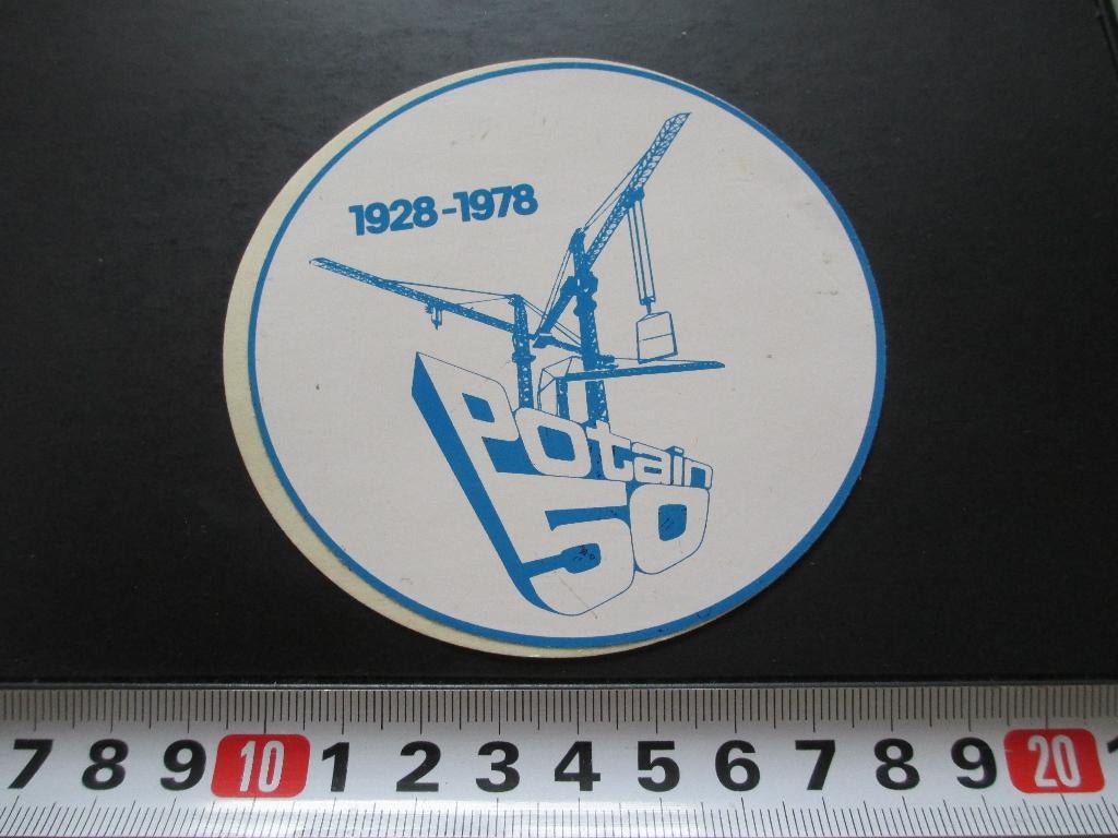sticker 1928-1978 50 jaar potain hijskraan, Ophalen, Zo goed als nieuw