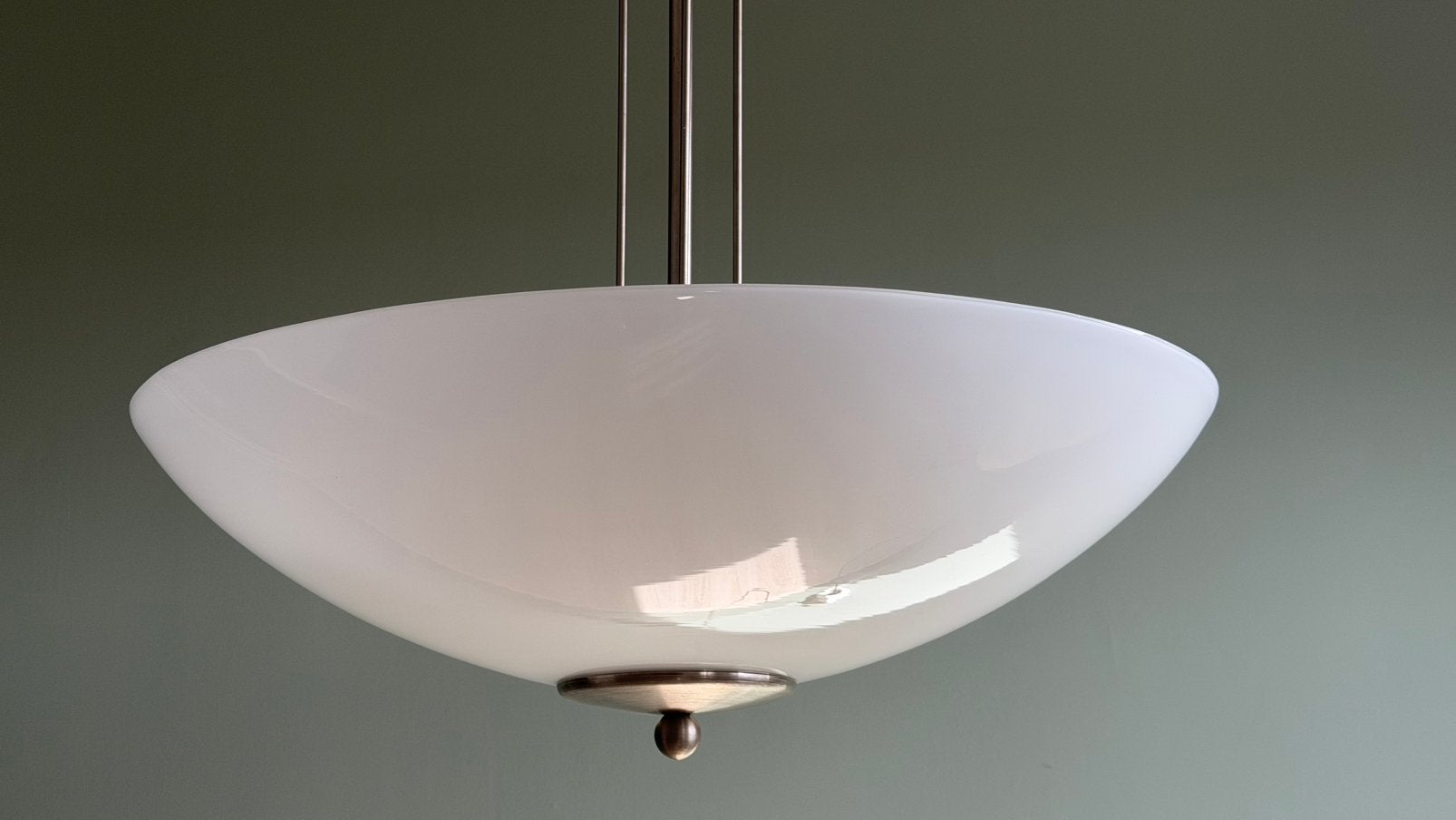 Art deco lamp hanglamp plafondlamp Gispen, Ophalen, Gebruikt, E27 (groot), Glas