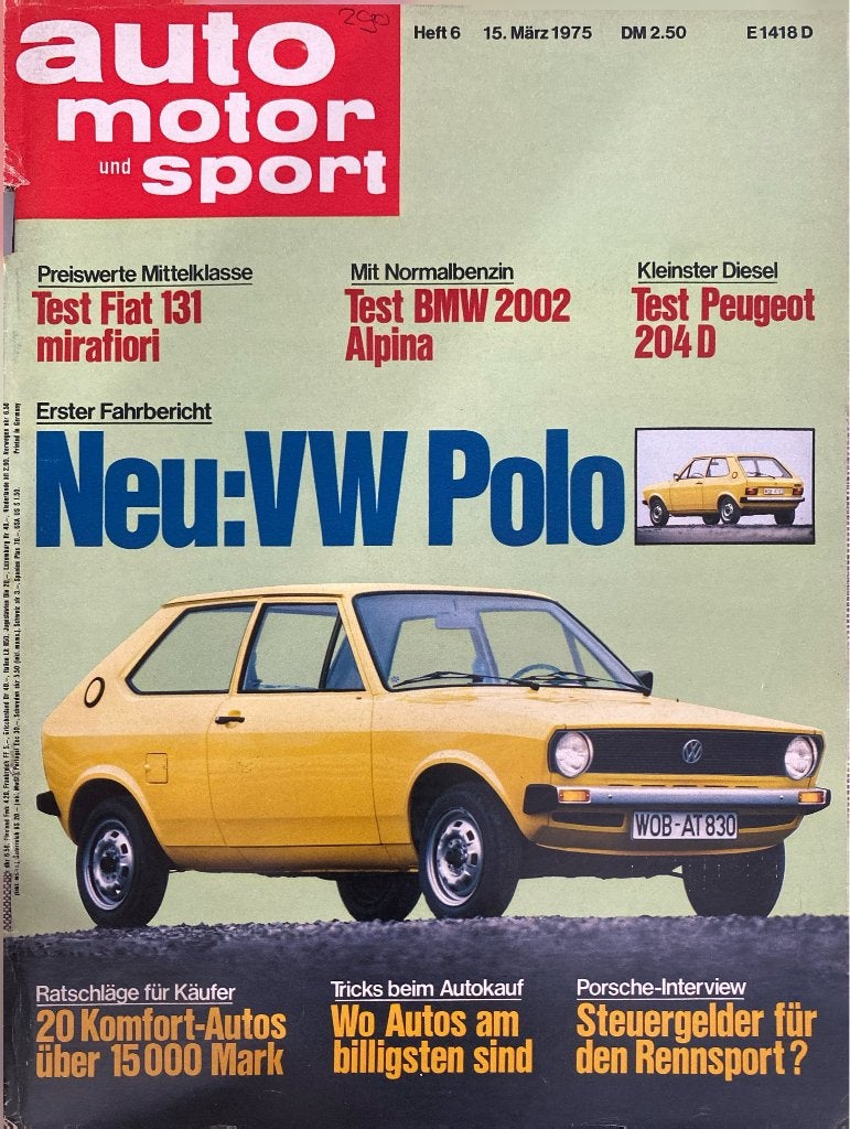 Auto Motor und Sport - Heft 6, 15 maart 1975, Gelezen, Diverse, Ophalen of Verzenden, Volkswagen