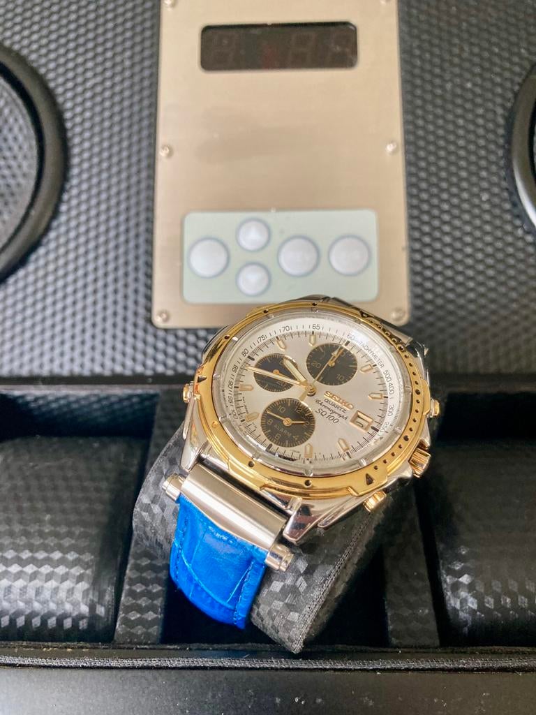 Seiko SQ 100 Chronographe Horloge, Seiko, Staal, Met bandje, Polshorloge