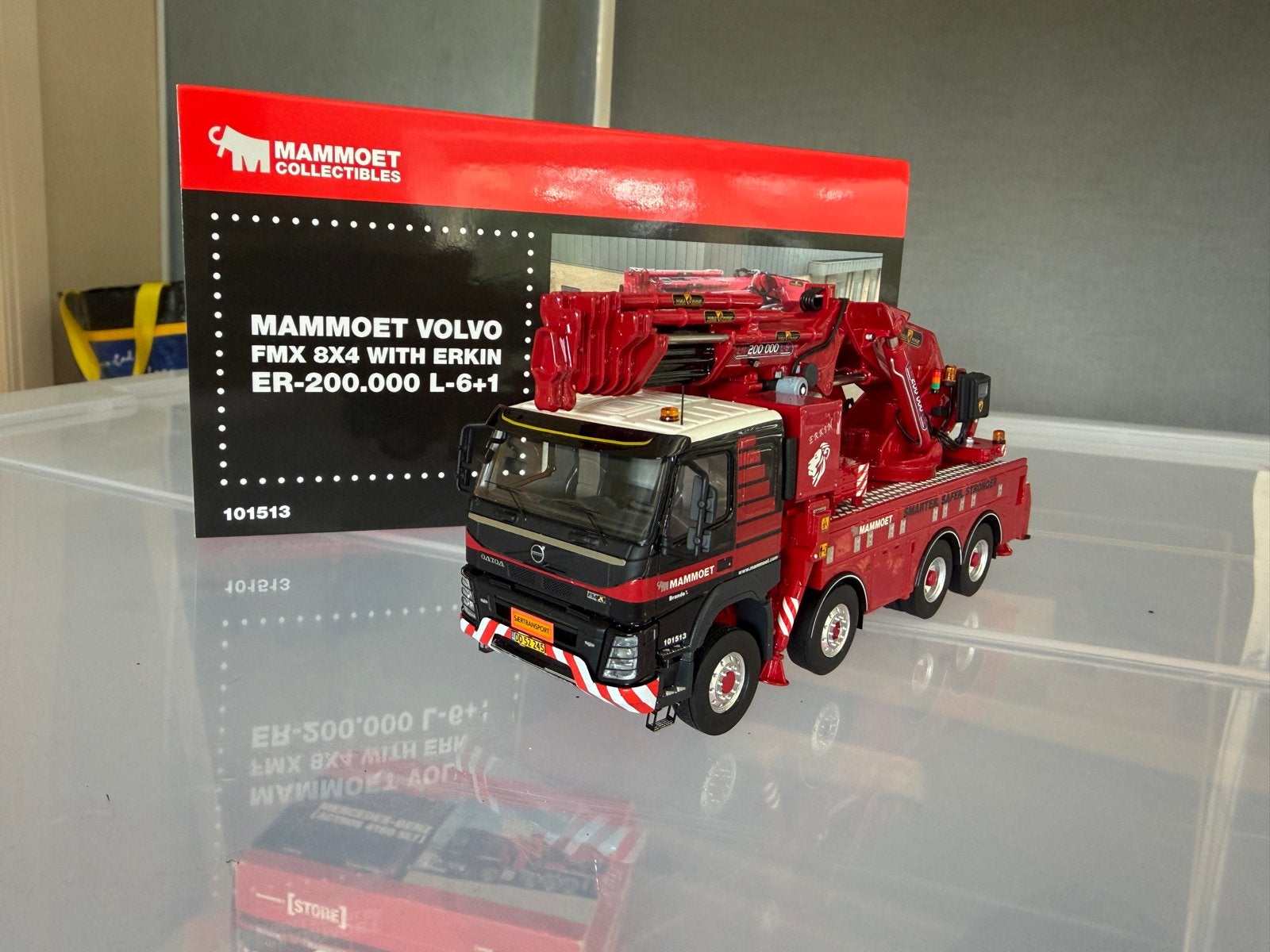 IMC Mammoet Volvo FMX 8x4 met ERKIN ER-200.000 L-6+1, Hobby en Vrije tijd, Modelauto's | 1:50, Ophalen of Verzenden, Zo goed als nieuw