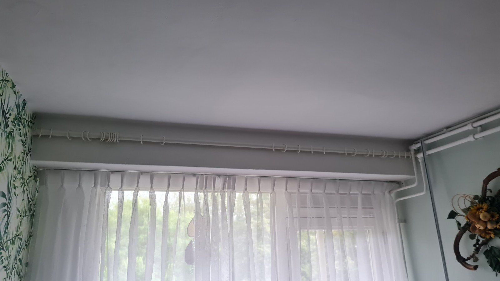 IKEA hugad, Gordijnroede met ringen en haken, wit, 120 cm, Huis en Inrichting, Ophalen, Wit, Gordijn, IKEA