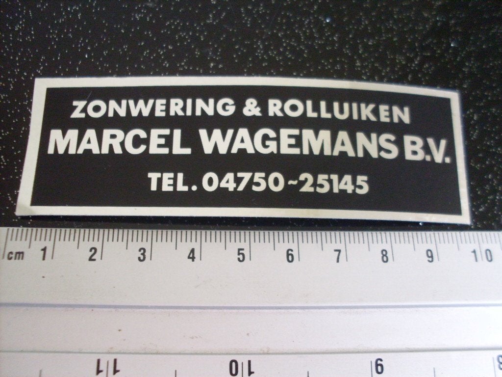 folie sticker Marcel Wagemans zonwering & rolluiken, Verzamelen, Stickers, Verzenden, Zo goed als nieuw, Bedrijf of Vereniging