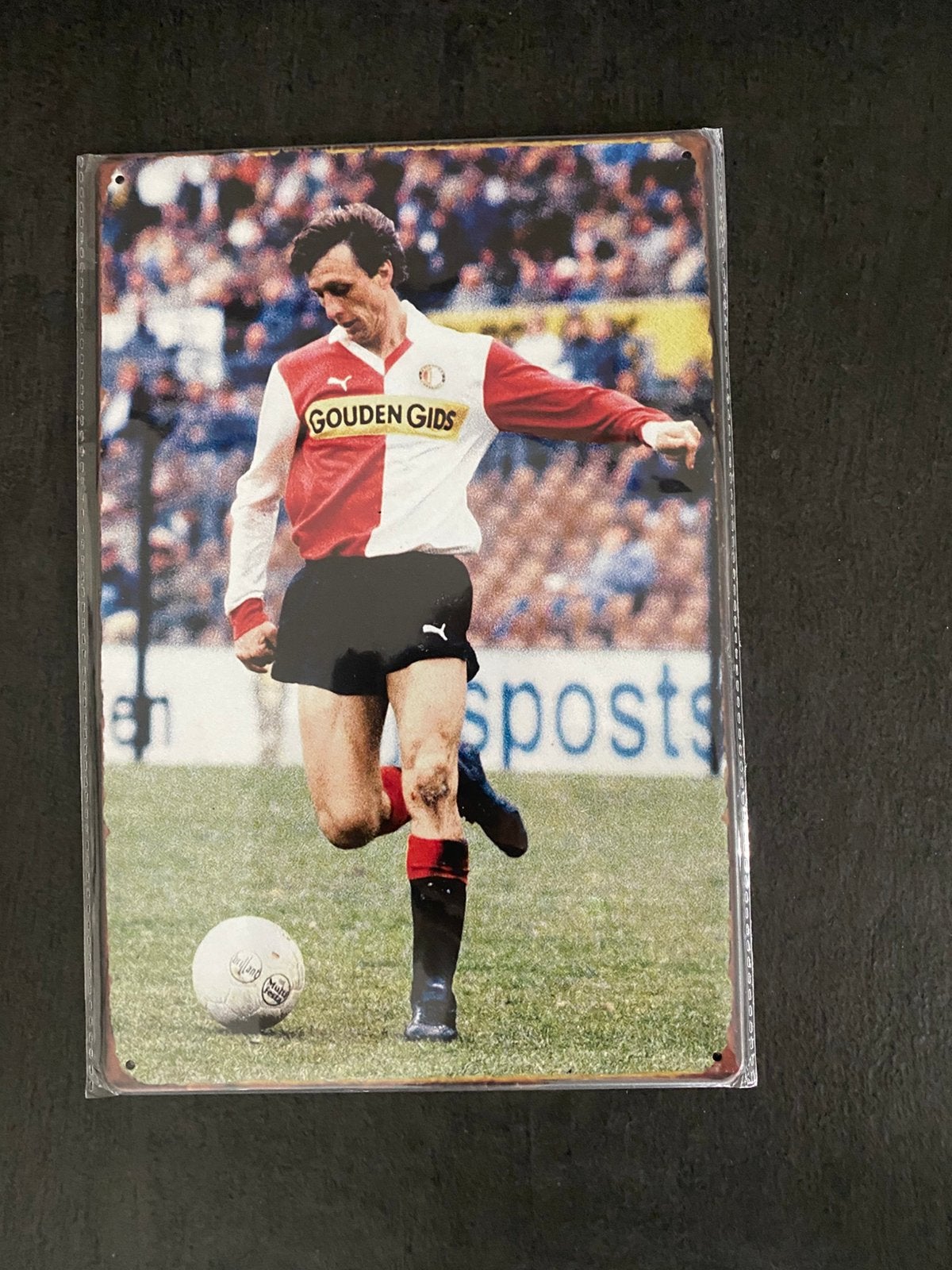 Blikken bordje Johan Cruyff, Verzamelen, Verzenden, Zo goed als nieuw, Feyenoord, Overige typen