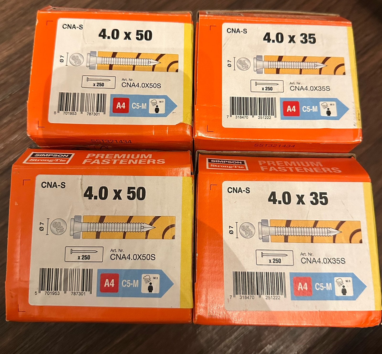 RVS ringnagels 4x50 en 4x35, Nieuw, Ophalen of Verzenden, Spijkers, Minder dan 50 mm