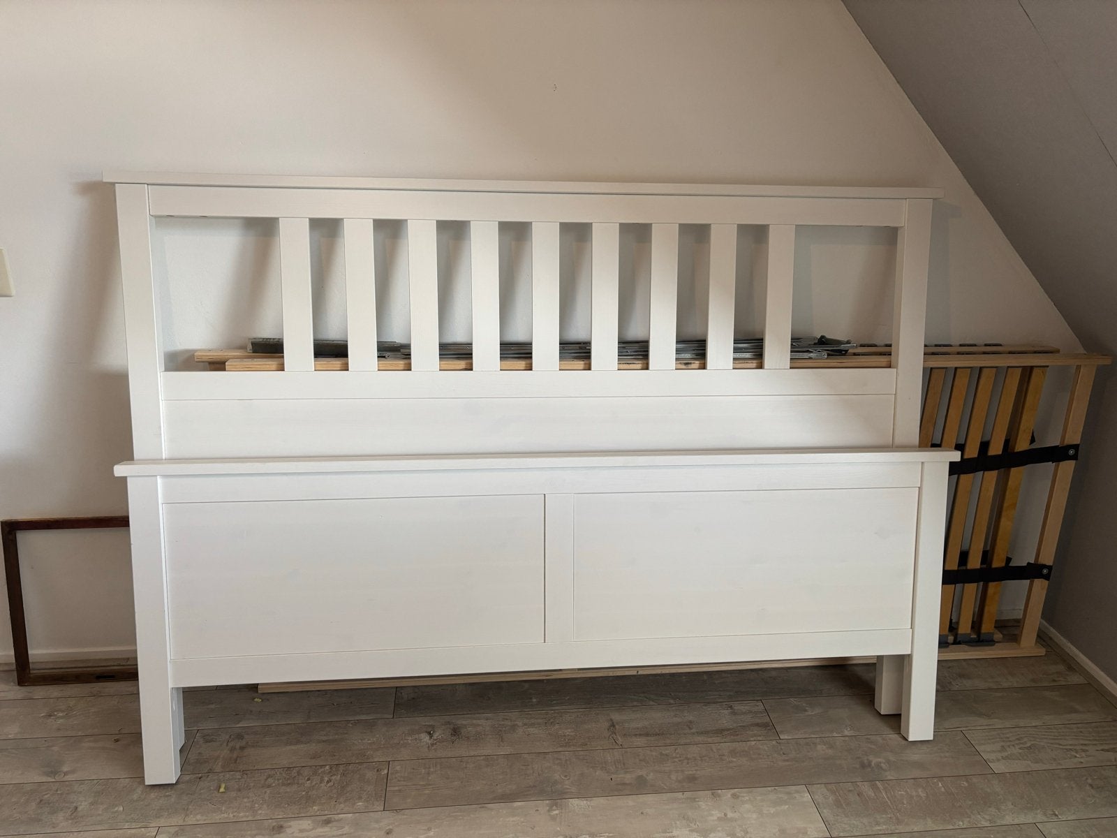 IKEA Hemnes Tweepersoonsbed Wit (160x200 cm), Ophalen, Gebruikt, Wit, Tweepersoons