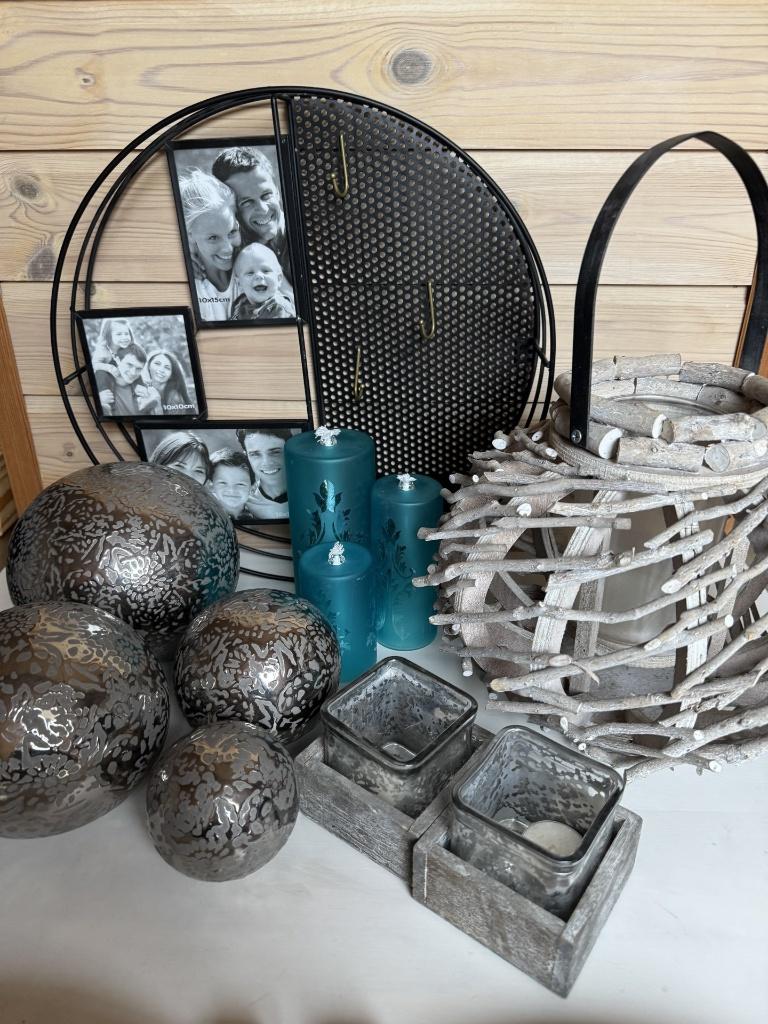 Diverse woonaccessoires, hout, grijs en blauw, Huis en Inrichting, Ophalen, Meerkleurig, Overige materialen, Overige stijlen
