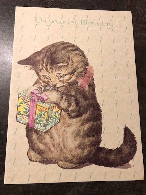 Beatrix Potter Kaart / Schilderijtje Poes Kat Miss Moppet, Ophalen of Verzenden, Nieuw, Dier