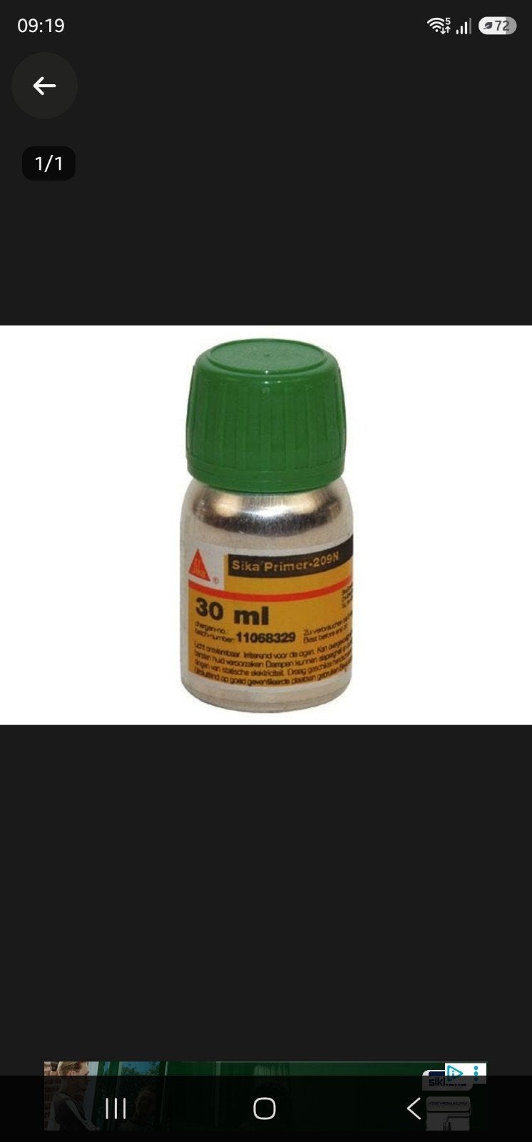 Sika Primer-209N - 30 ml, Ophalen, Gebruikt