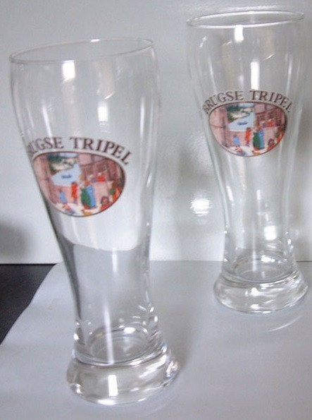 Bierglazen Brugse Tripel Bier Halve liter Glazen 2 x Nieuw, Ophalen of Verzenden, Nieuw, Glas of Glazen, Overige merken