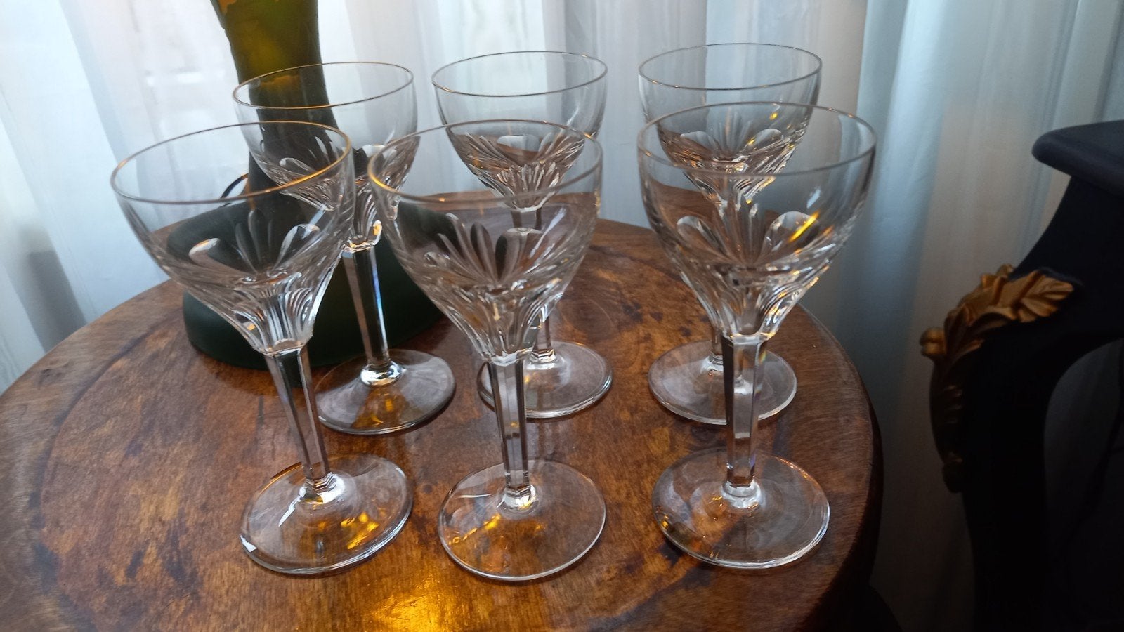 6 oude kristallen borrel / likeur glaasjes, Ophalen of Verzenden