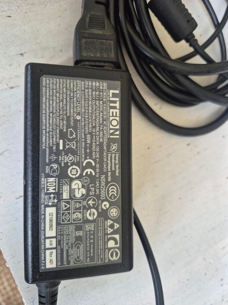 LITEON AC Adapter Oplader voor Laptop (19V 3.42A), Ophalen of Verzenden, Gebruikt, LITEON