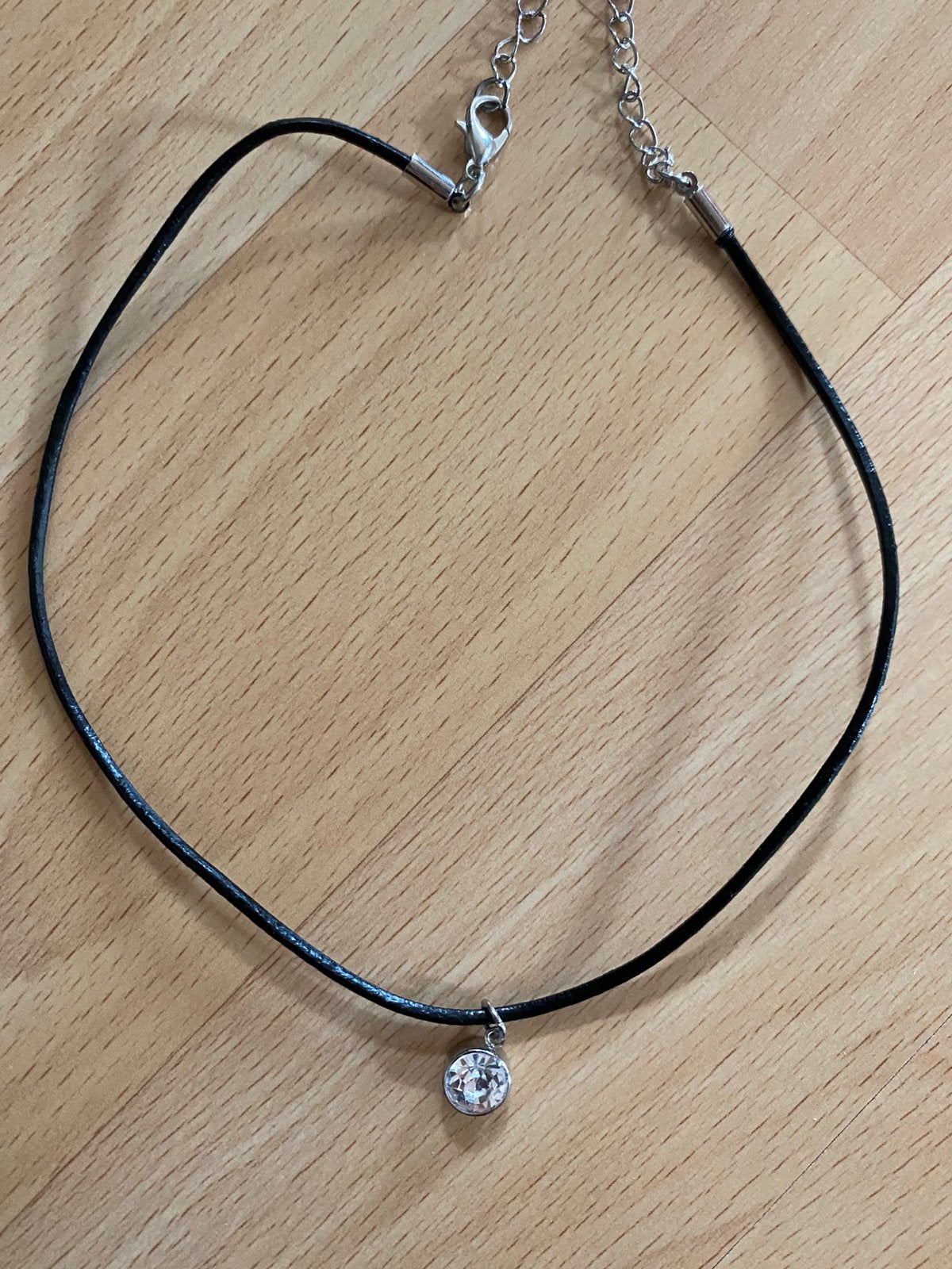 Nieuw ketting zwart diamanten steen hanger verstelbaar, Sieraden, Tassen en Uiterlijk, Overige materialen, Verstelbaar, Zwart