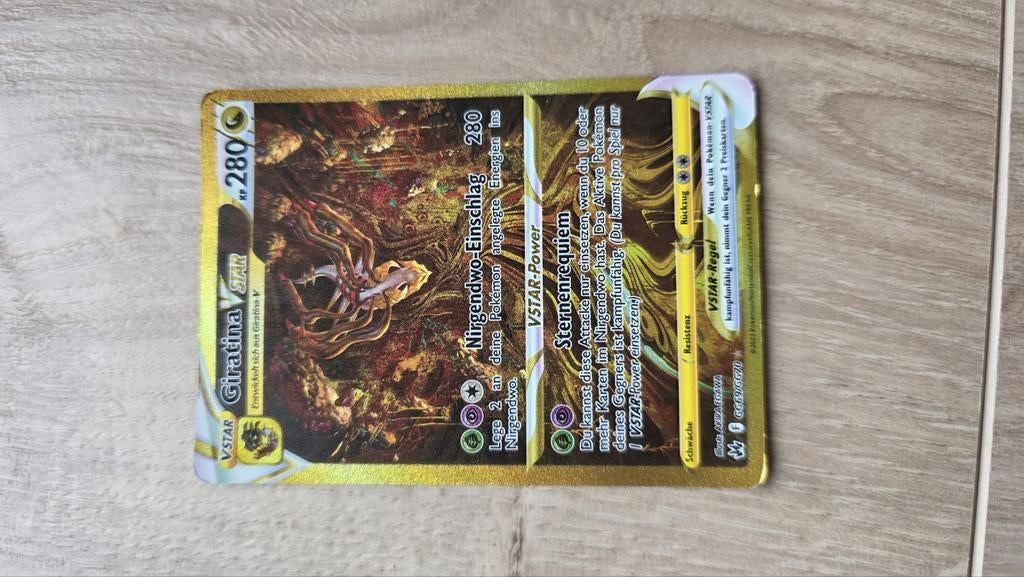 Giratina VSTAR Gold Pokémon Kaart (Duits), Ophalen, Zo goed als nieuw, Losse kaart, Foil