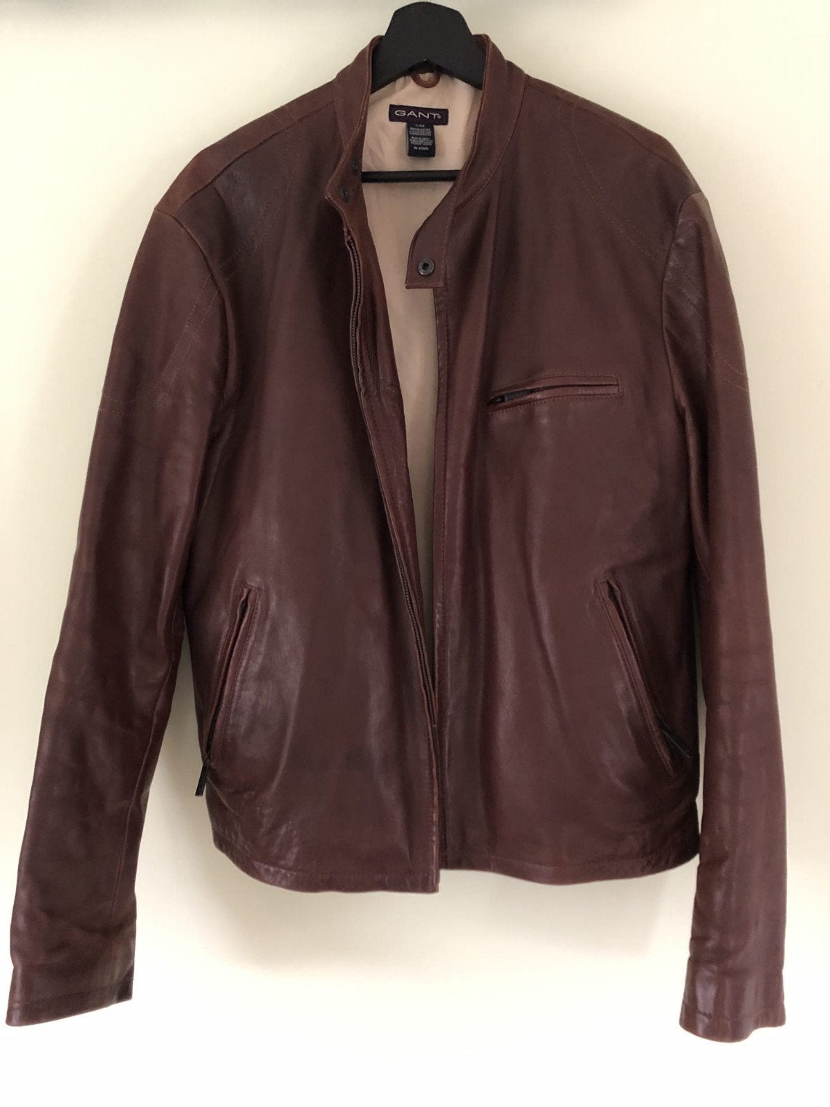 Gant Heren Leren Jas Bruin Vintage Maat XL, Bruin, Maat 56/58 (XL), Ophalen of Verzenden, Gant