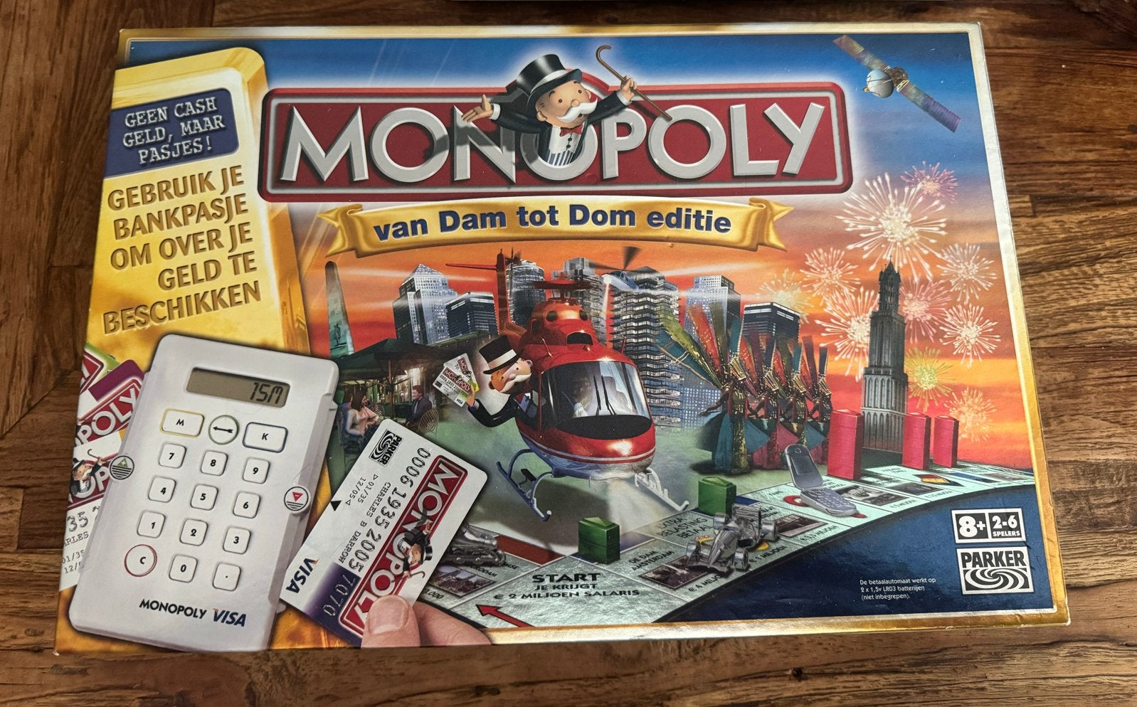 Monopoly van Dam tot Dom editie met bankpasjes, Drie of vier spelers, Ophalen of Verzenden, Zo goed als nieuw