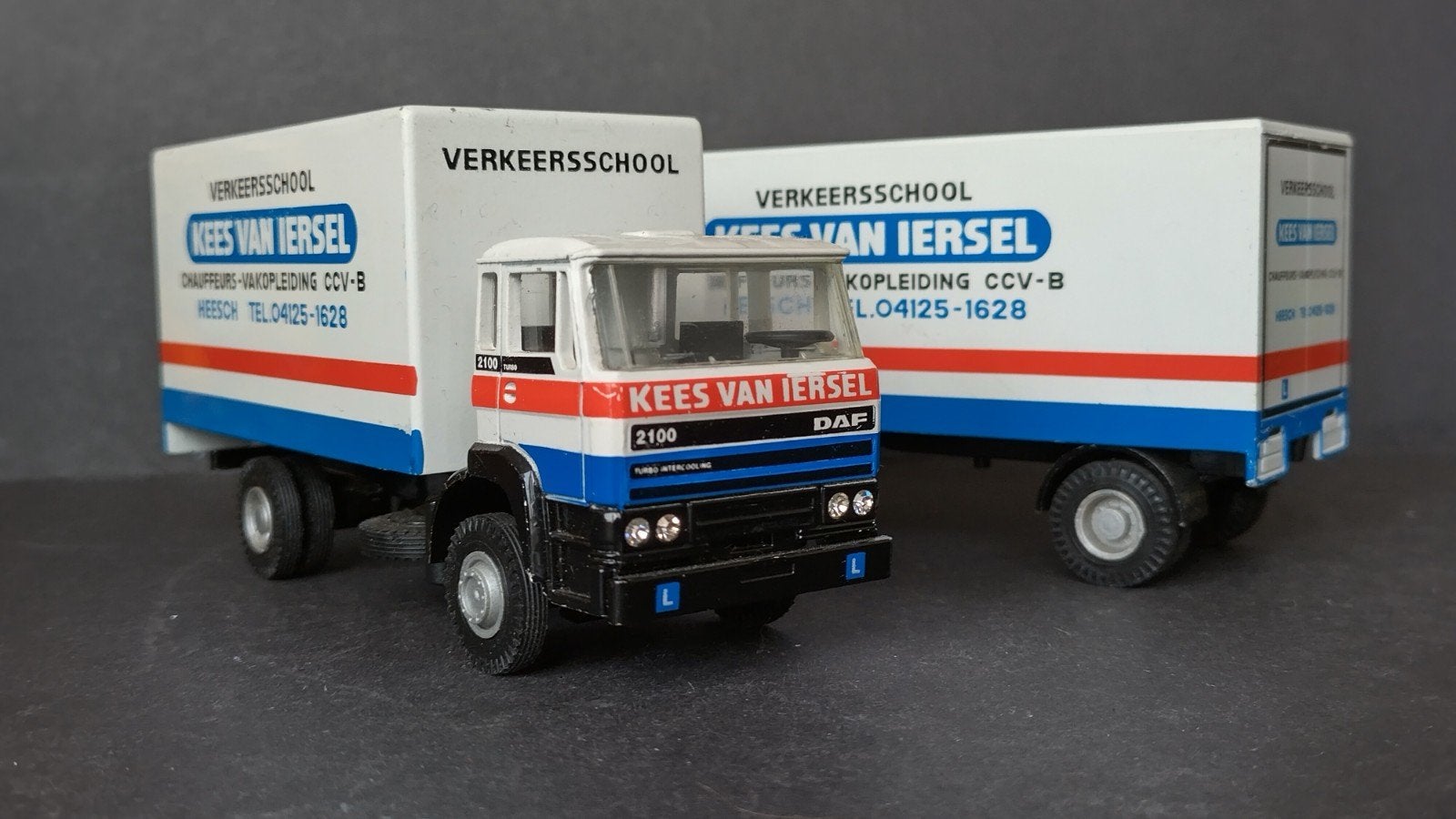 Daf 2100 Van Iersel verkeersschool Les 1:50 Lion Car Pol, Hobby en Vrije tijd, Modelauto's | 1:50, .., Verzenden, ., Zo goed als nieuw