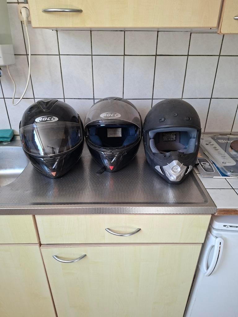 3 moterhelmen te koop, TEAB, Ophalen of Verzenden, Gebruikt