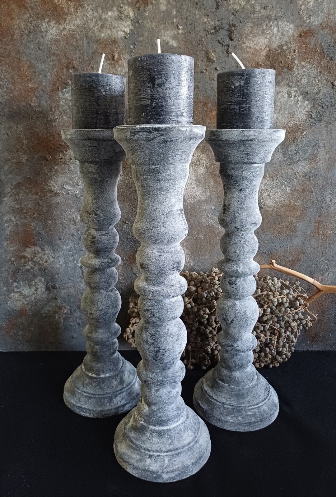 Kandelaars landelijke stijl, Ophalen of Verzenden, Hout