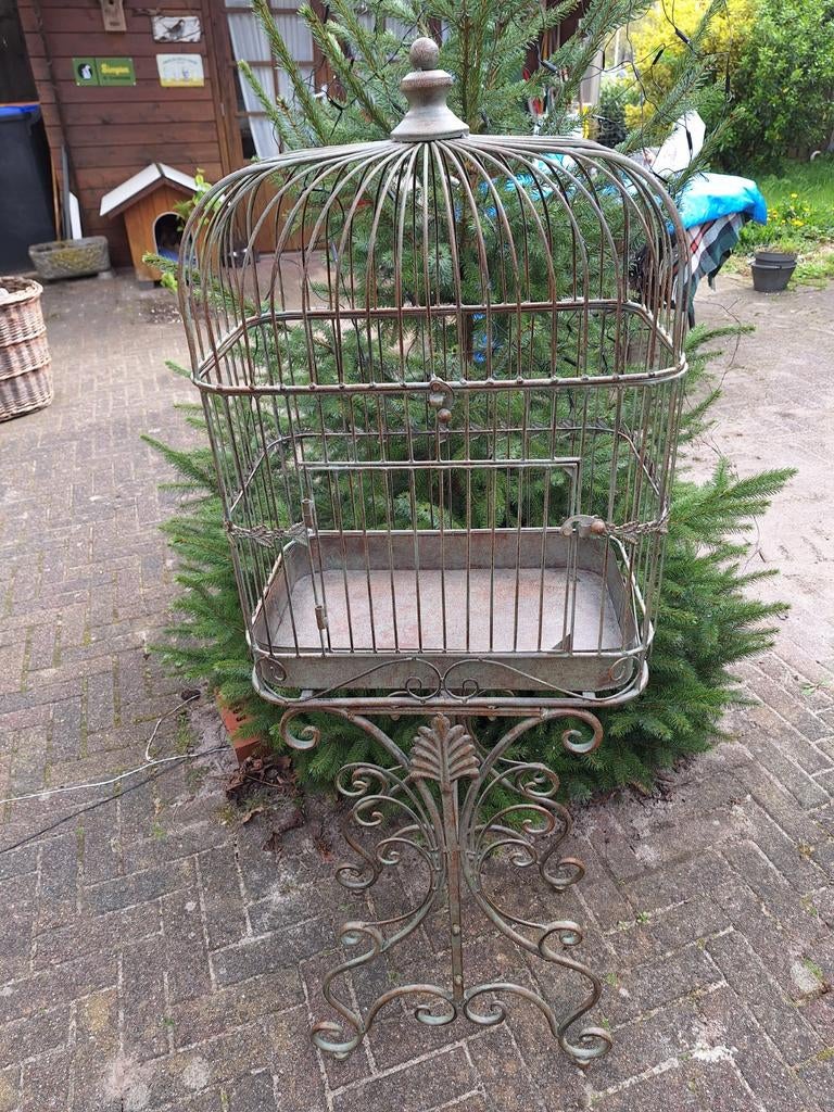 Oude nostalgische Vogelkooi, Ophalen of Verzenden, Metaal, Vogelkooi
