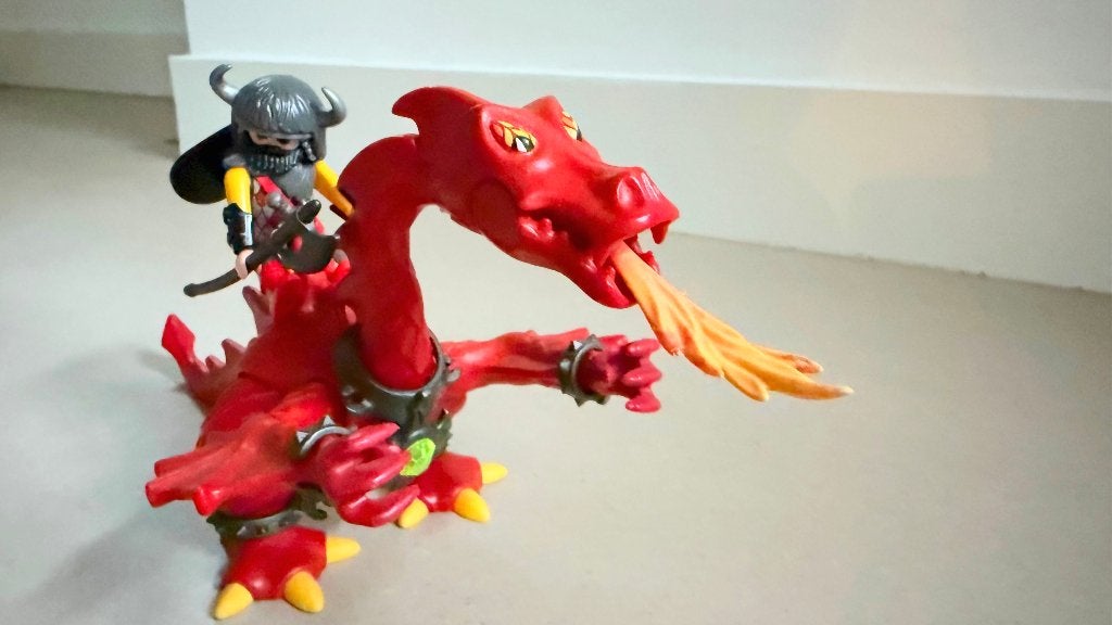 Playmobil 3327 Drakenrijder met vuurspuwende draak (2004), Complete set, Ophalen of Verzenden, Zo goed als nieuw, Knights