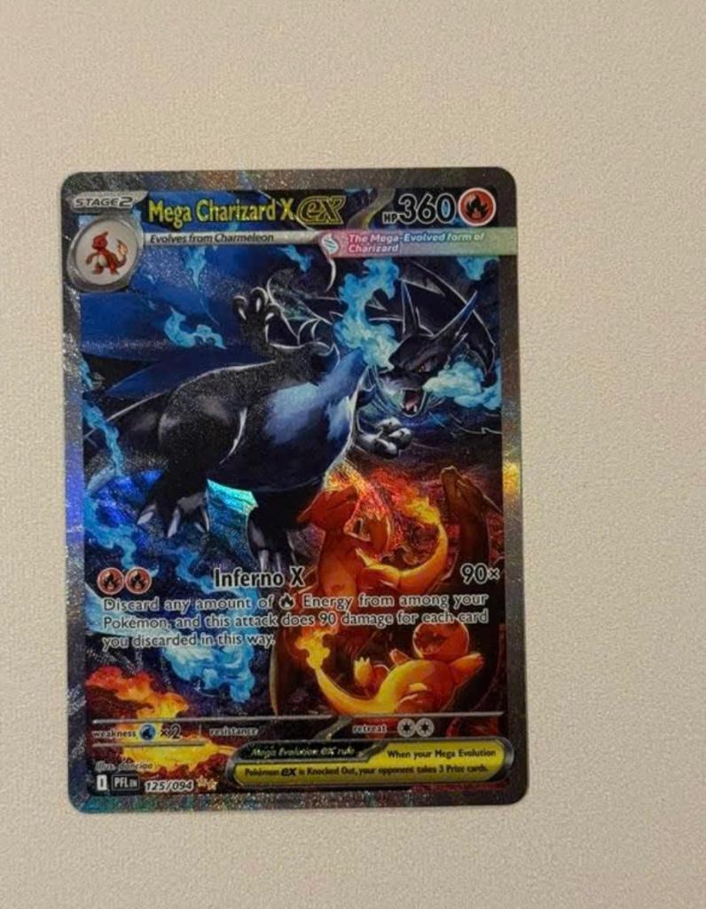 Pokemon mega charizard ex near mint, Ophalen of Verzenden, Nieuw, Losse kaart