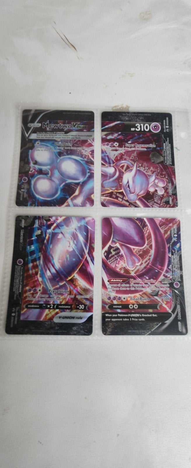 Mewtwo V-UNION Pokémon Kaart - Zeldzaam en Krachtig!, Ophalen of Verzenden