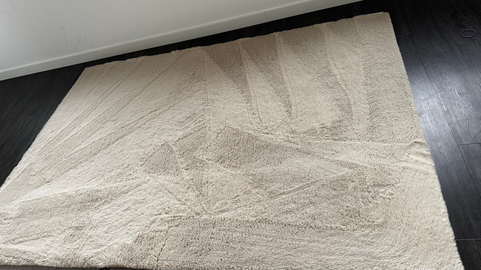 Crème/ beige fluffy vloerkleed 160x230cm, Ophalen, 150 tot 200 cm, 200 cm of meer, Zo goed als nieuw