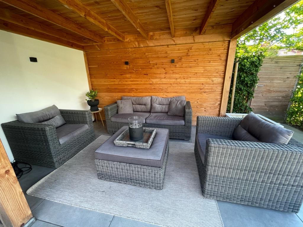 Super mooie Wicker loungeset van Bellagio, Ophalen, 5 zitplaatsen, Gebruikt, Loungeset