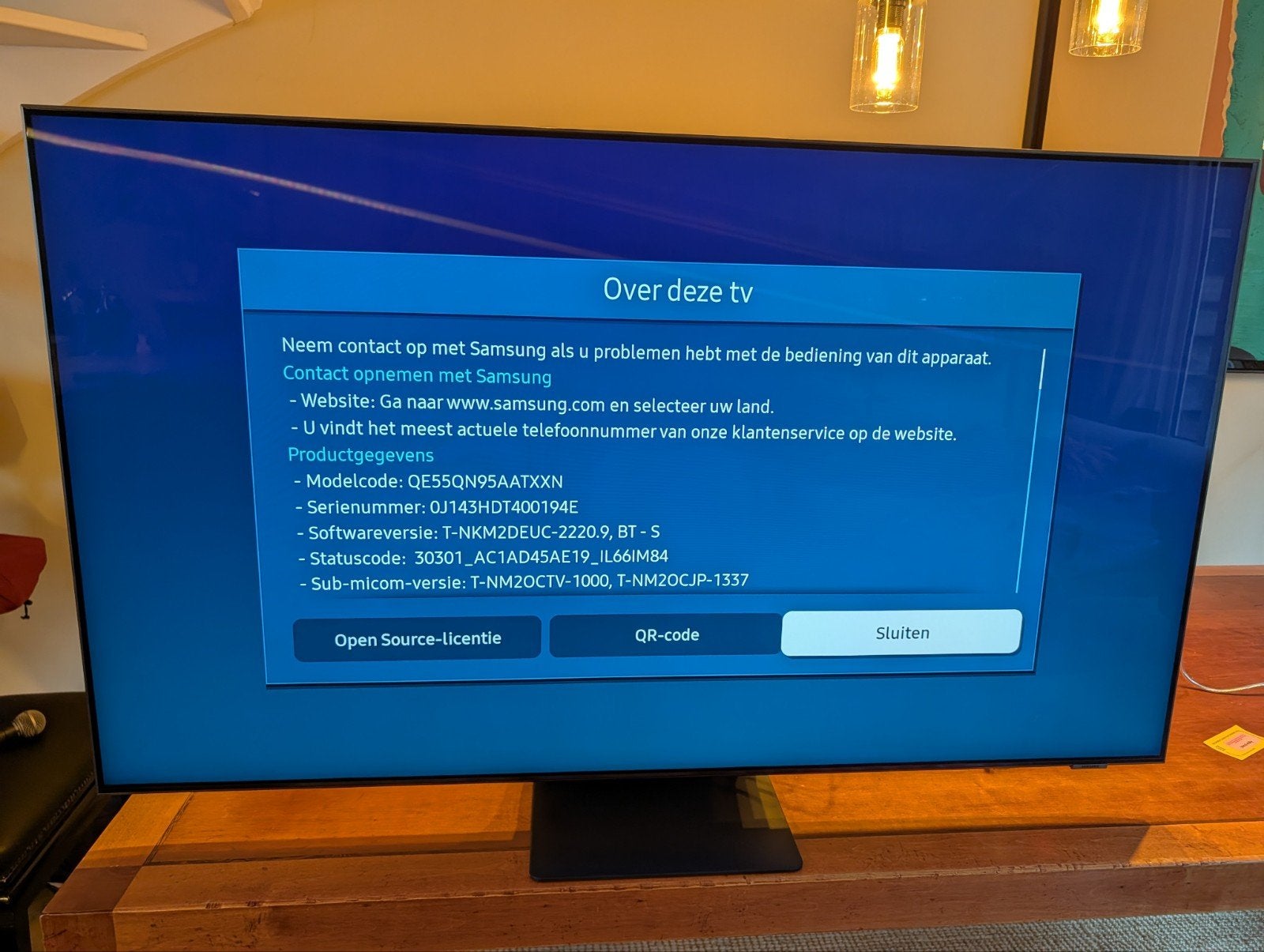 Samsung Neo QLED 55 inch 4K TV (QE55QN95AATXXN) uit 2021, Ophalen, QLED, Zo goed als nieuw, 100 Hz