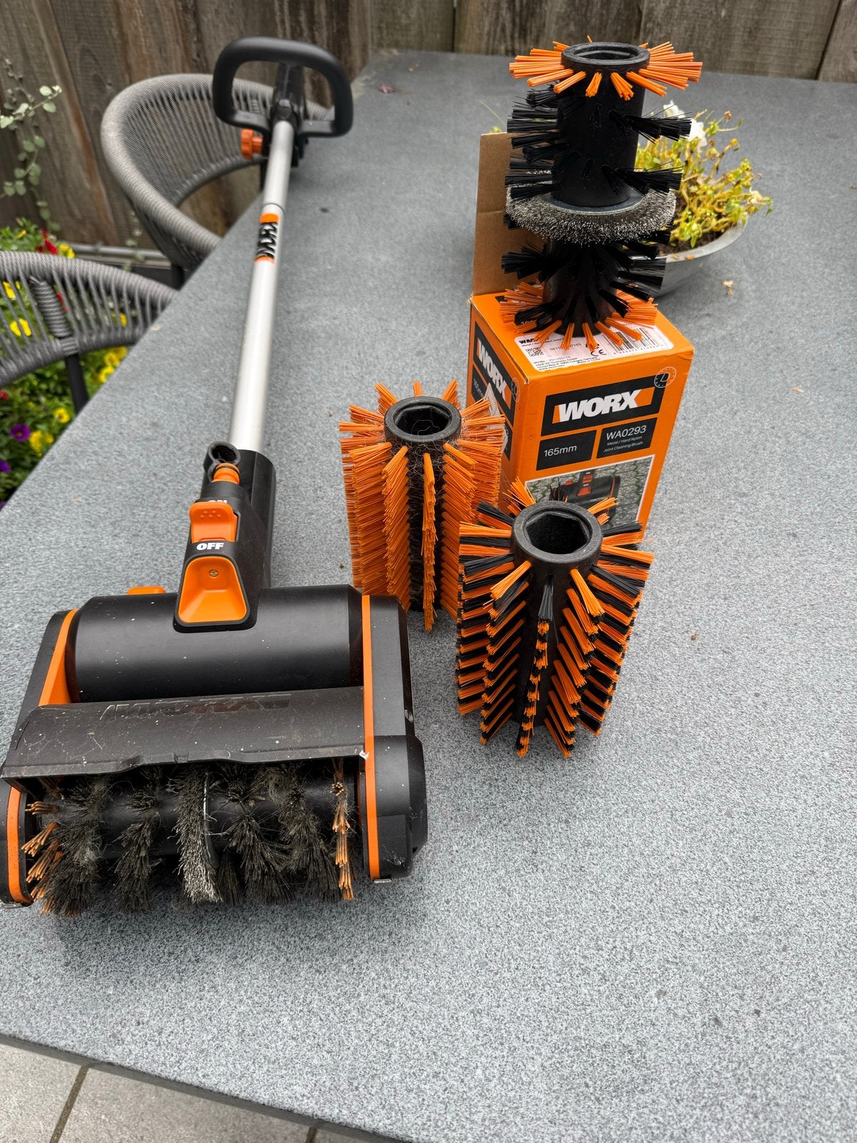 Worx WG441E.9  Accu Voegenreiniger met 3 borstels, Ophalen of Verzenden, Zo goed als nieuw, Overige soorten