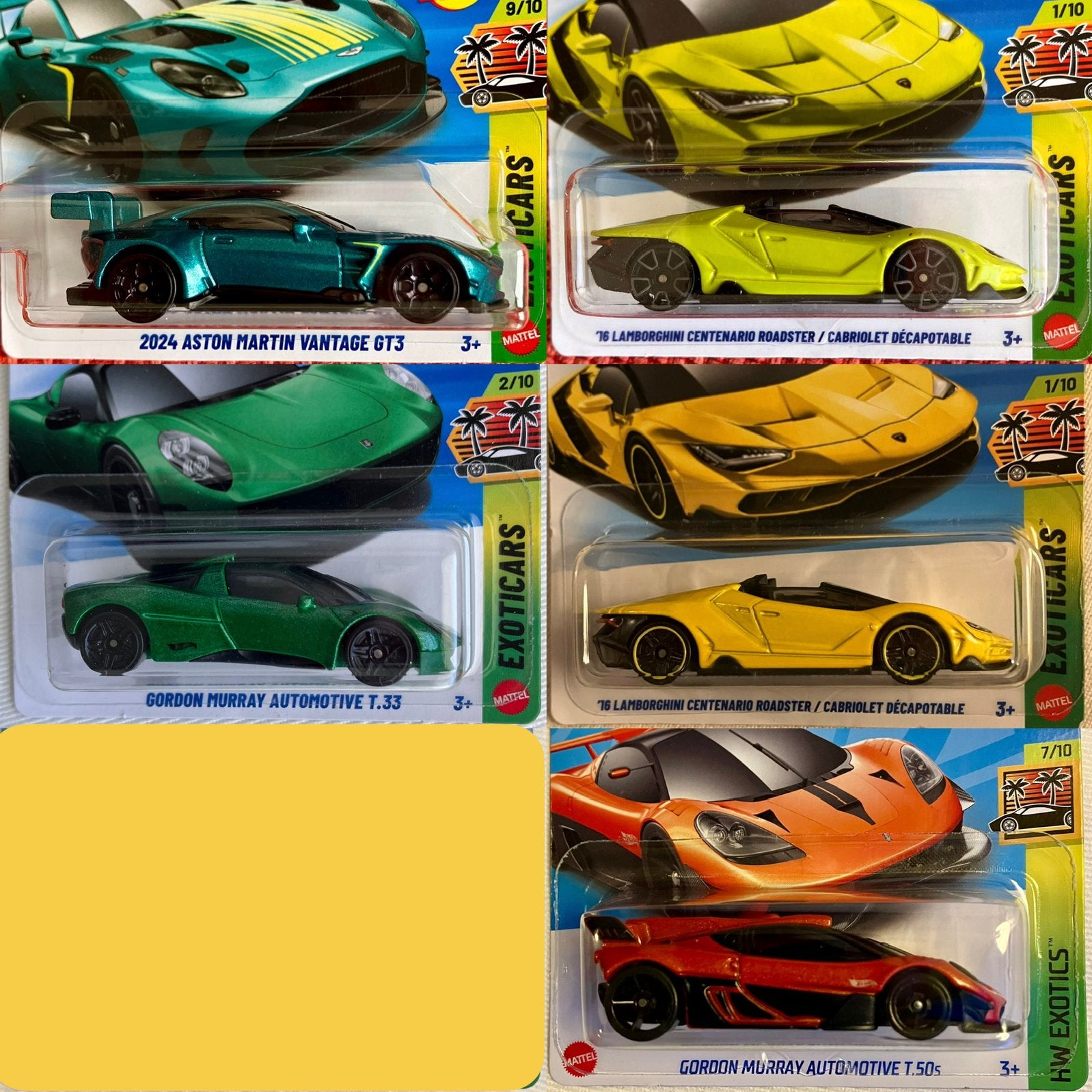 HotWheels Exotics modellen Lamborghini Aston Martin per stuk, Ophalen of Verzenden, Nieuw, Auto