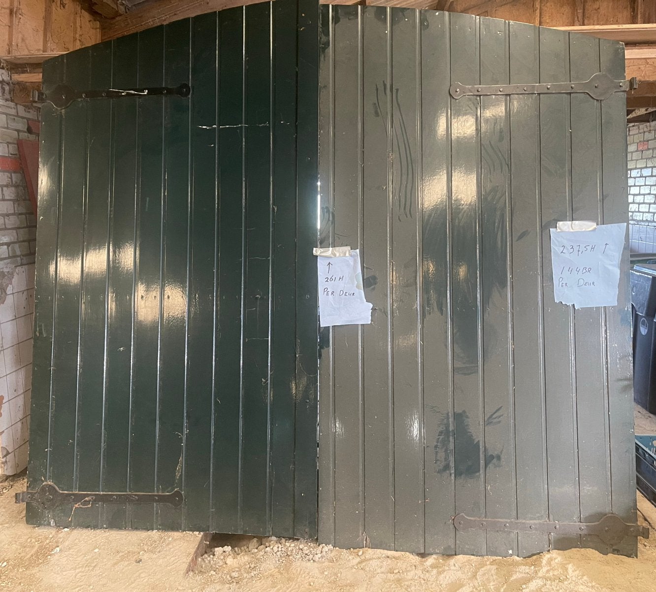 Te koop mooie groene deel deuren en loop deuren, Doe-het-zelf en Verbouw, Ophalen, Hout, 120 cm of meer, 215 cm of meer
