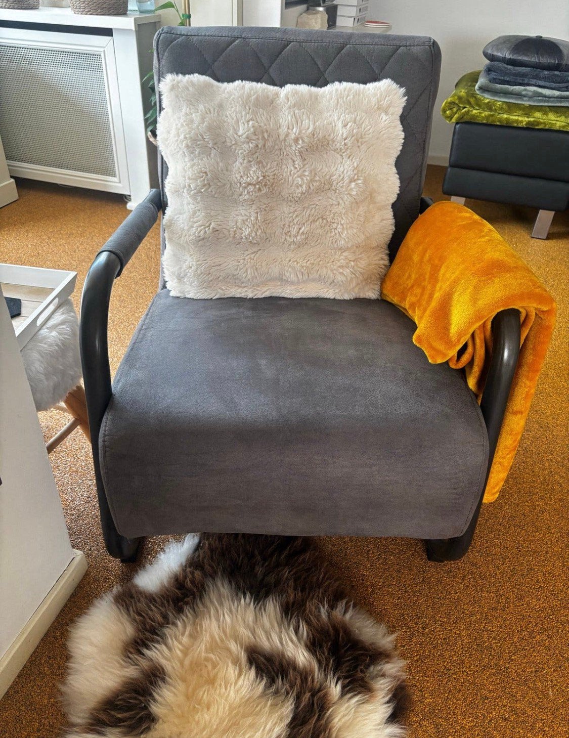 Grijs Relax faureuil, Ophalen, Zo goed als nieuw, 75 tot 100 cm, 50 tot 75 cm
